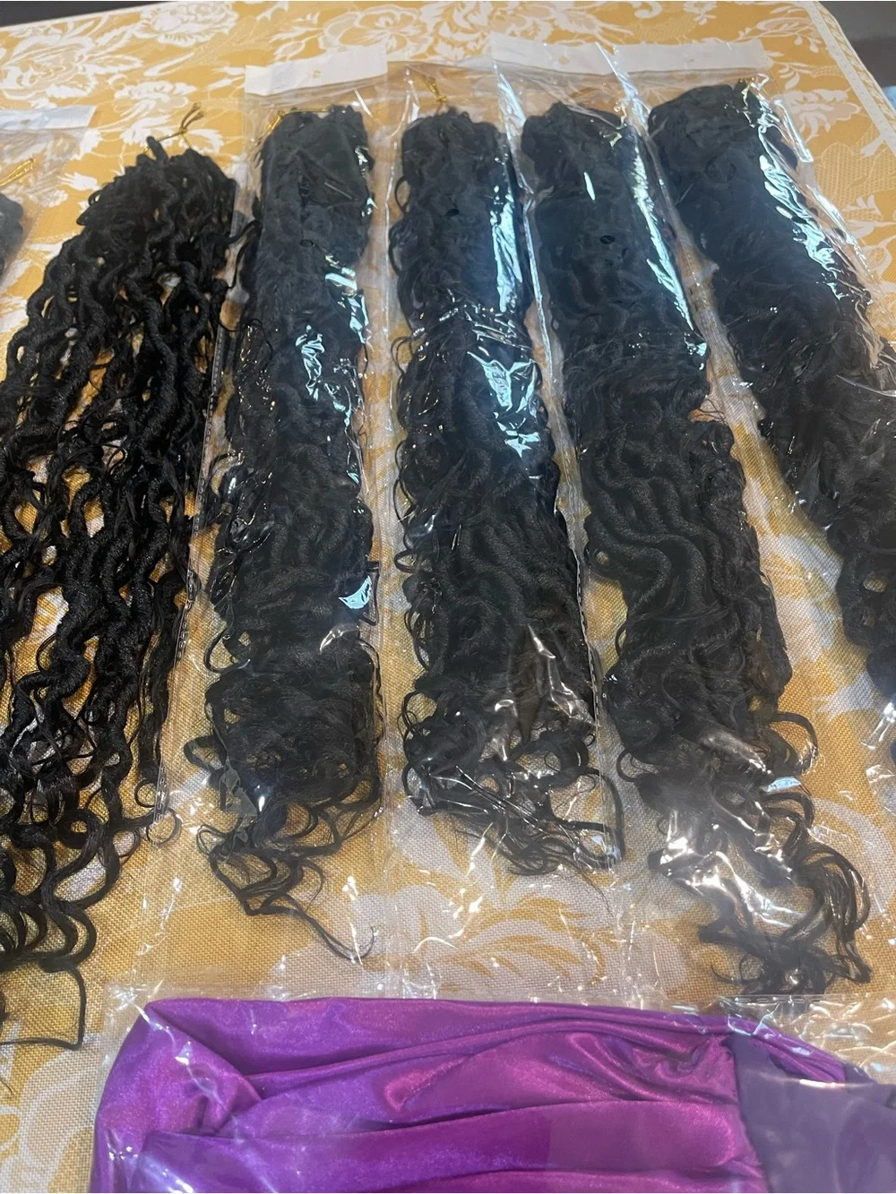 Sambraid Boho Goddess Locs with Human Hair Curls – 8 Packs Black color